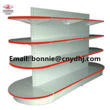 Good Quality Metal Plain Back 80kg Half Round Supermarket Display Shelf Shelves